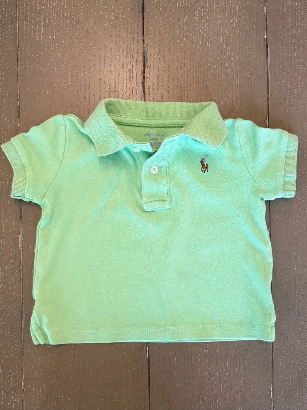 Ralph Lauren Baby Boys Preppy Mint Green Soft Cotton Polo Shirt • Size 12M
